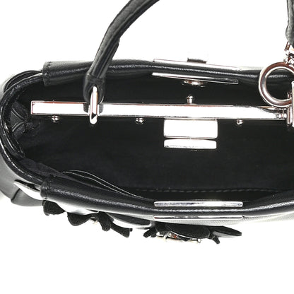 Fendi Nappa Crystal Flowerland Micro Peekaboo Iconic Satchel Black 4 of 12