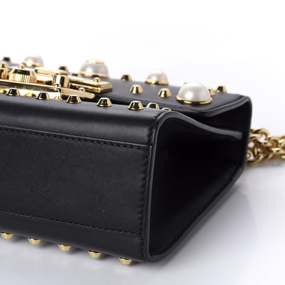 Gucci Calfskin Studded Small Padlock Shoulder Bag Black 8 of 11