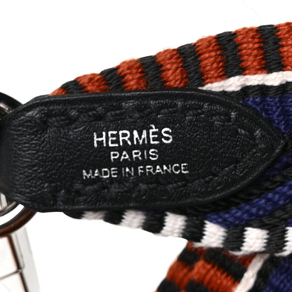 Hermes Toile Swift 25mm Sangle Cavale Shoulder Strap Terre Battue Bleu Indigo Black 4 of 4