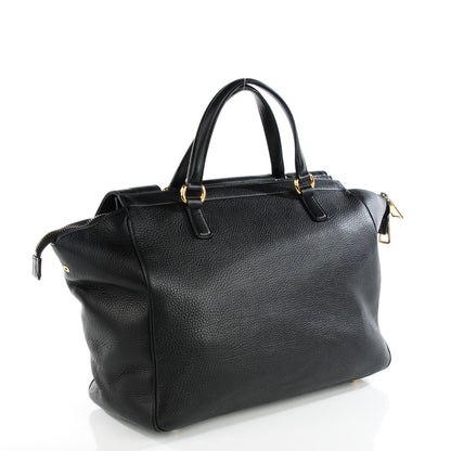 Gucci Pebbled Calfskin Medium 1973 Top Handle Satchel Black 3 of 8