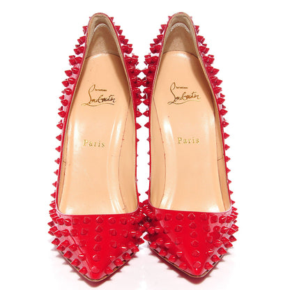 Christian Louboutin Patent Pigalle Spikes 120 Pumps Red 2 of 7