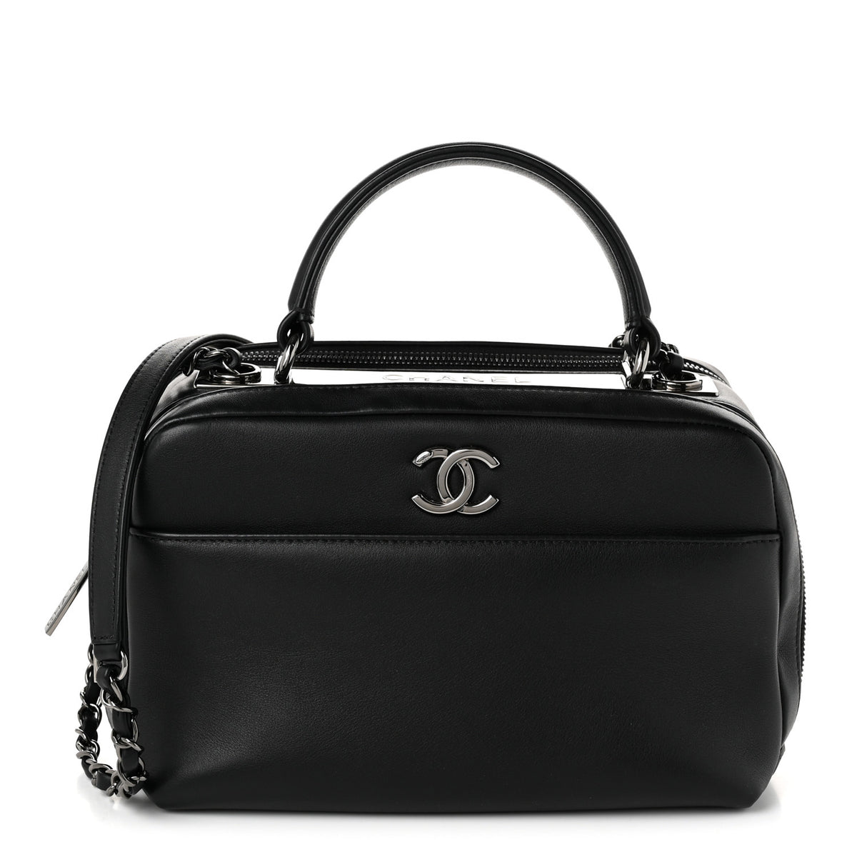 Chanel Calfskin Small Trendy CC Bowling Bag Black 1 of 10