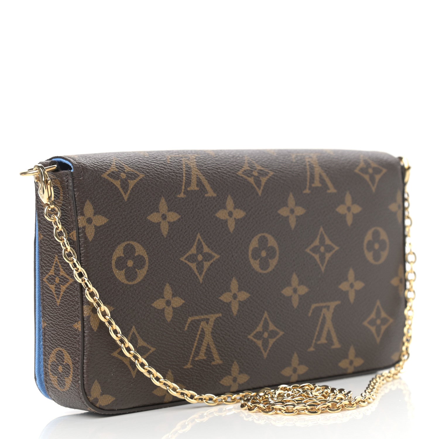 Louis Vuitton Monogram 2021 Christmas Animation China Wall Pochette Felicie Chain Wallet Myosotis Blue 4 of 9