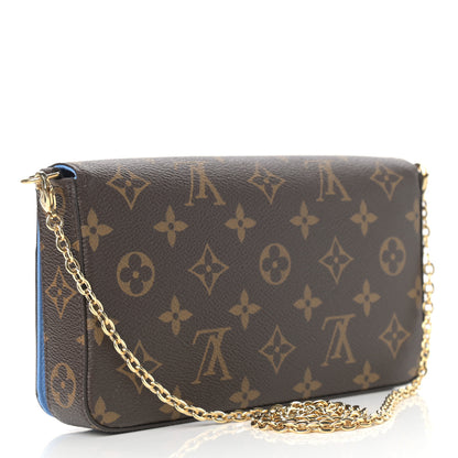 Louis Vuitton Monogram 2021 Christmas Animation China Wall Pochette Felicie Chain Wallet Myosotis Blue 4 of 9