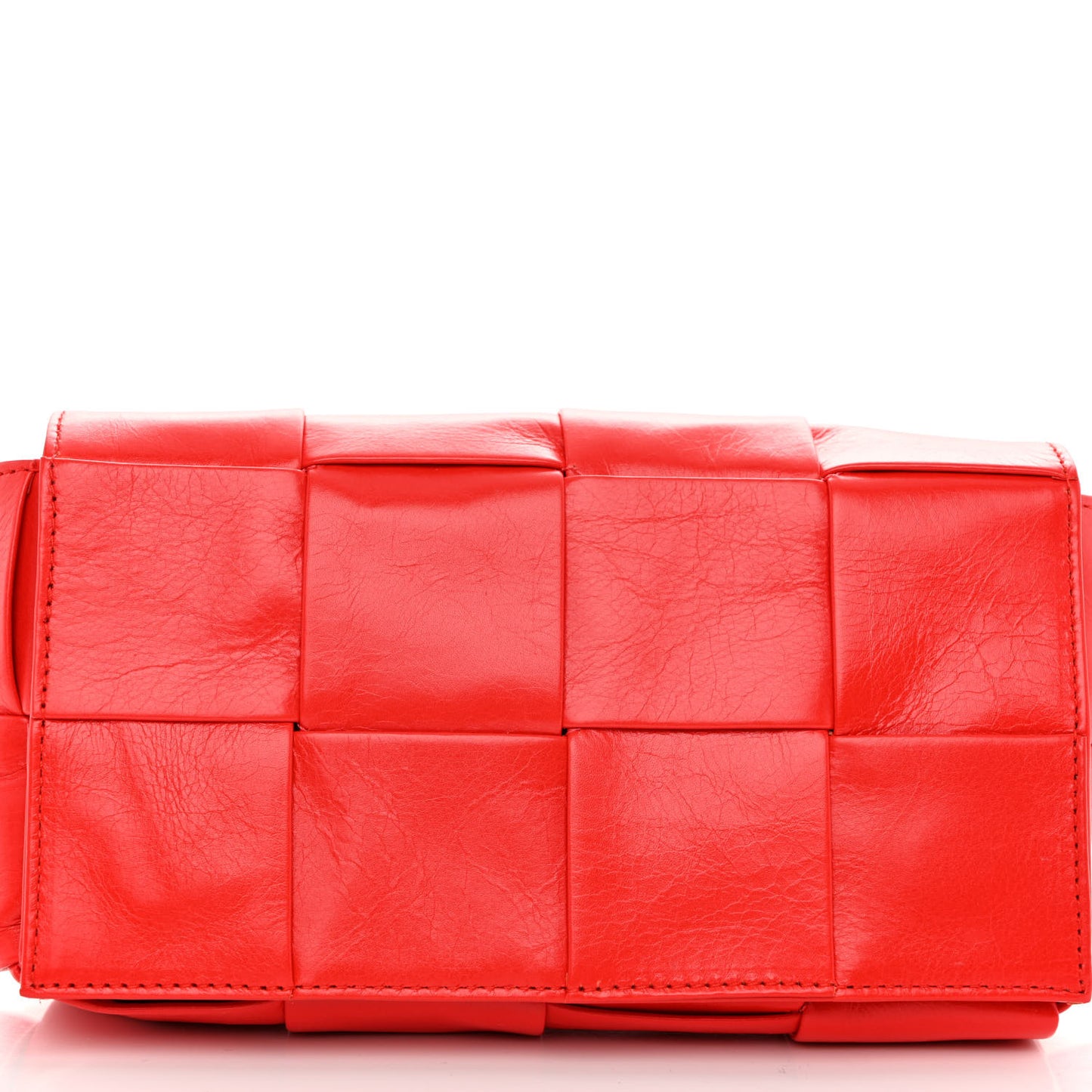 Paper Calfskin Intrecciato Cassette Belt Bag Bright Red