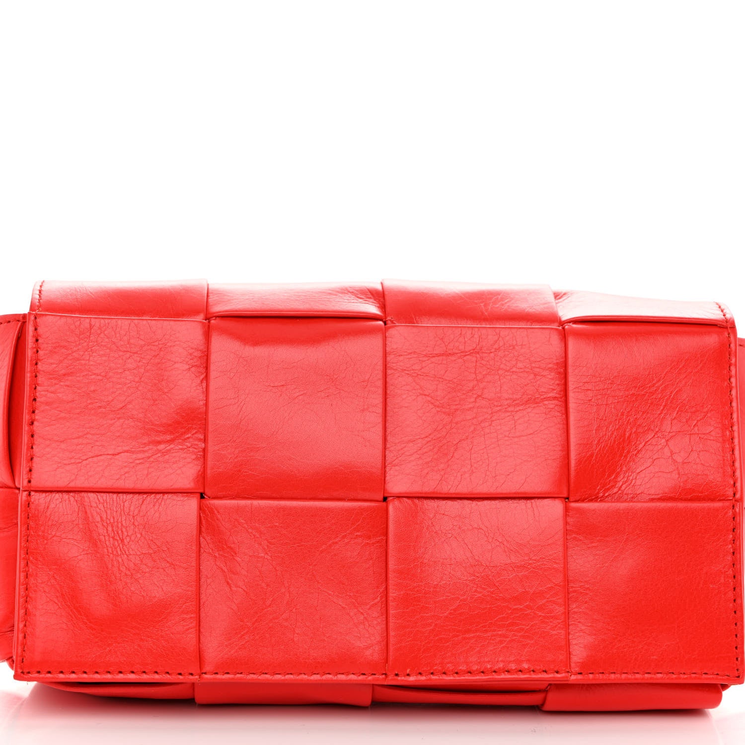 Bottega Veneta Paper Calfskin Intrecciato Cassette Belt Bag Bright Red 7 of 9