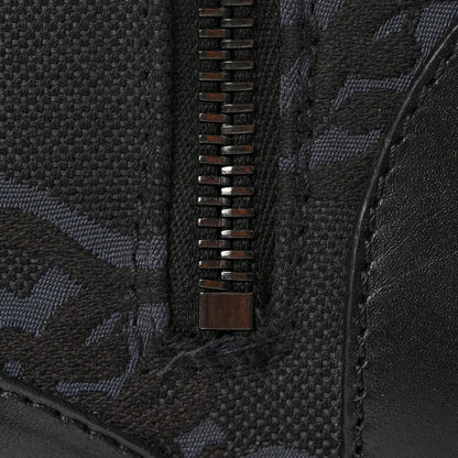 Fendi Vitello Fabric Jacquard Karligraphy Embroidered Womens Combat Boots 37 Black 8 of 9