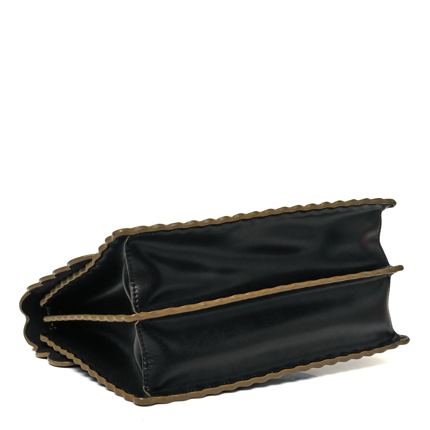 Fendi Vitello Liberty Scalloped Studded Kan I Shoulder Bag Black 4 of 8