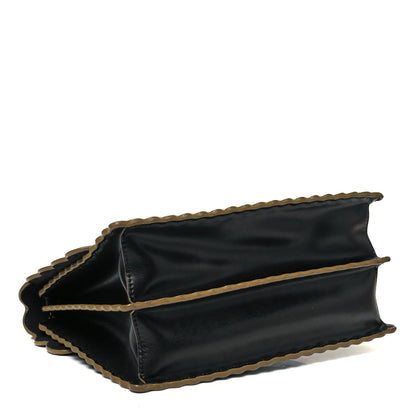 Fendi Vitello Liberty Scalloped Studded Kan I Shoulder Bag Black 4 of 8