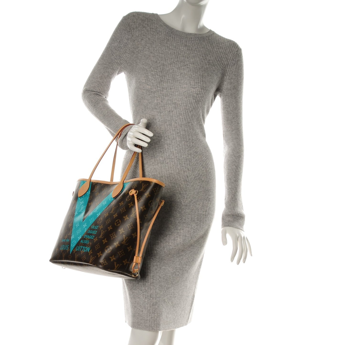 Monogram V Neverfull MM Turquoise