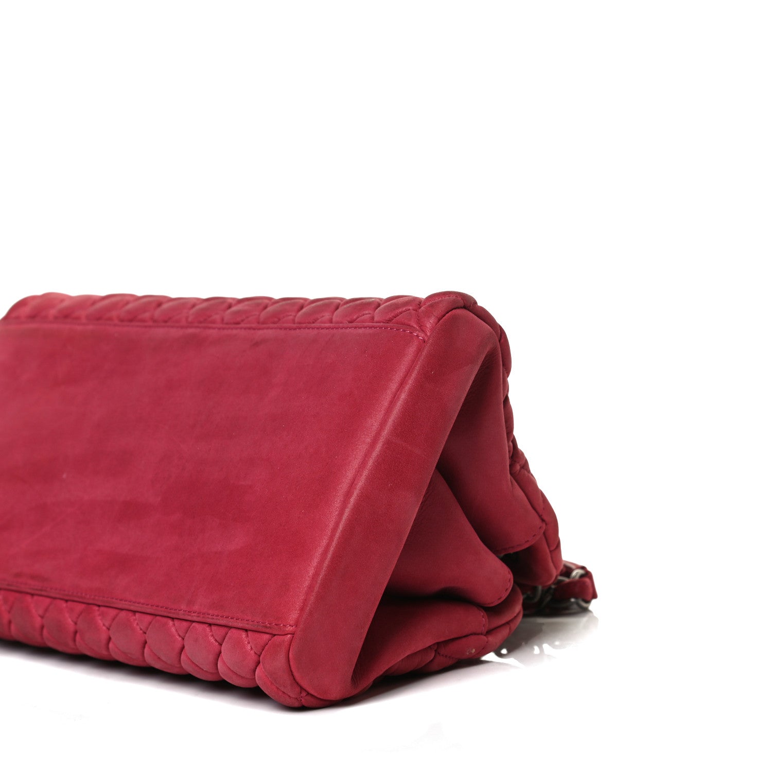 Chanel Iridescent Calfskin Quilted Just Mademoiselle Bowling Bag Red 8 of 8