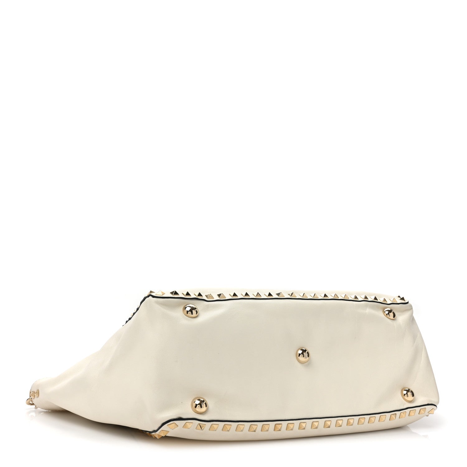 Valentino Garavani VALENTINO GARAVANI Vitello Medium Rockstud Tote Ivory 4 of 14