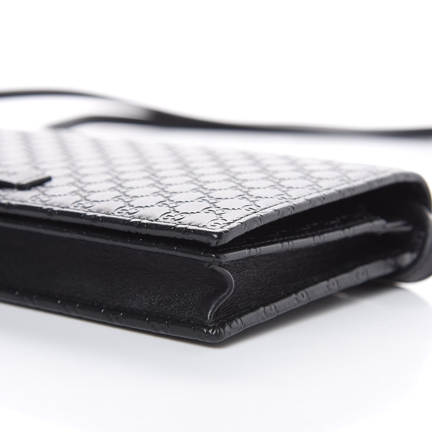 Microguccissima Crossbody Wallet Black