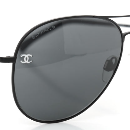 Chanel Aviator CC Sunglasses 1489-T-Q Black 5 of 6
