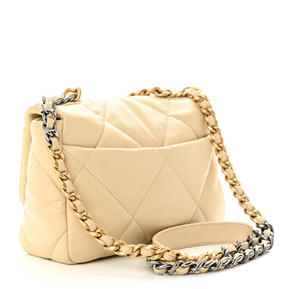 Chanel Lambskin Quilted Medium Chanel 19 Flap Beige 3 of 12