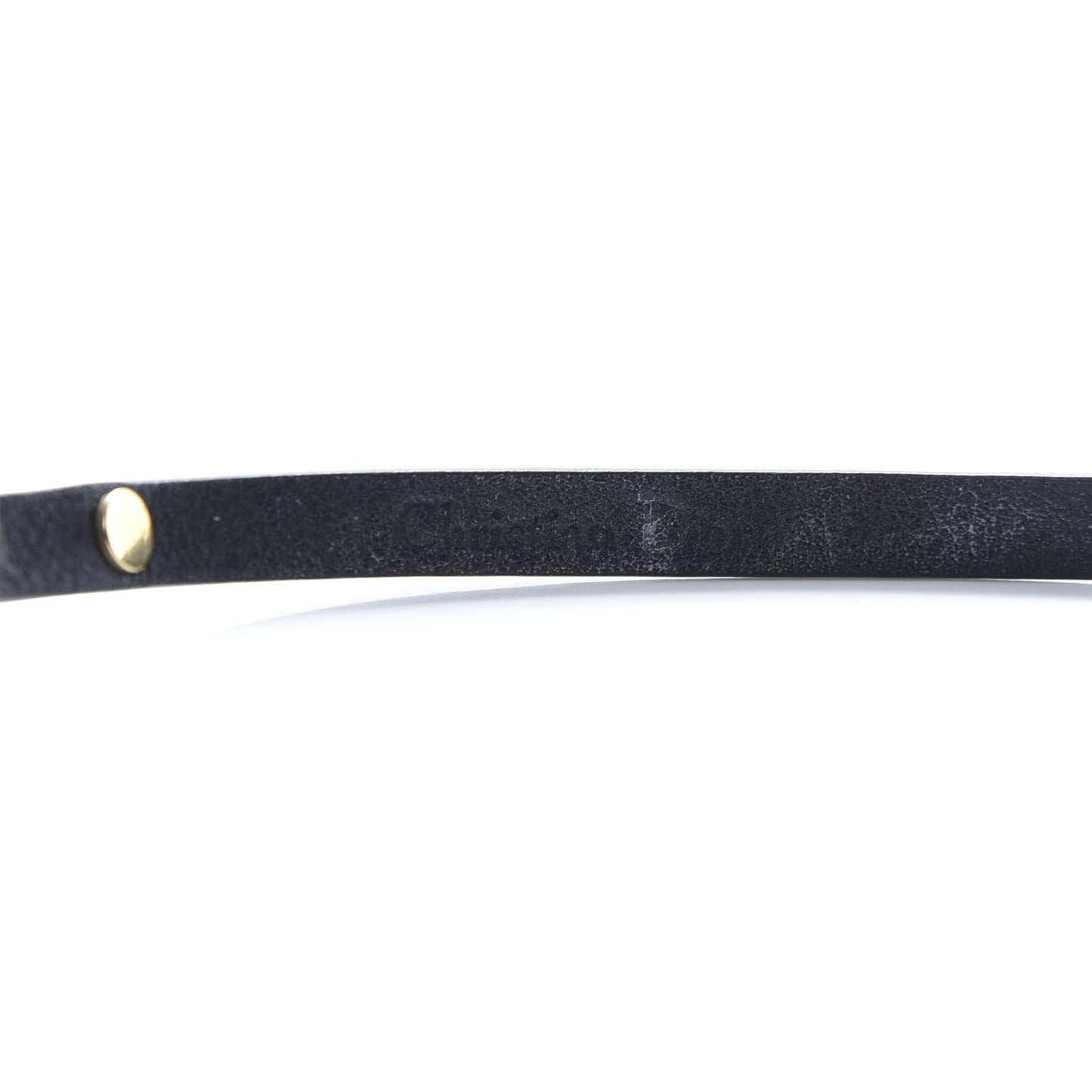 Calfskin Crystal Bee Triple Loop Bracelet Black