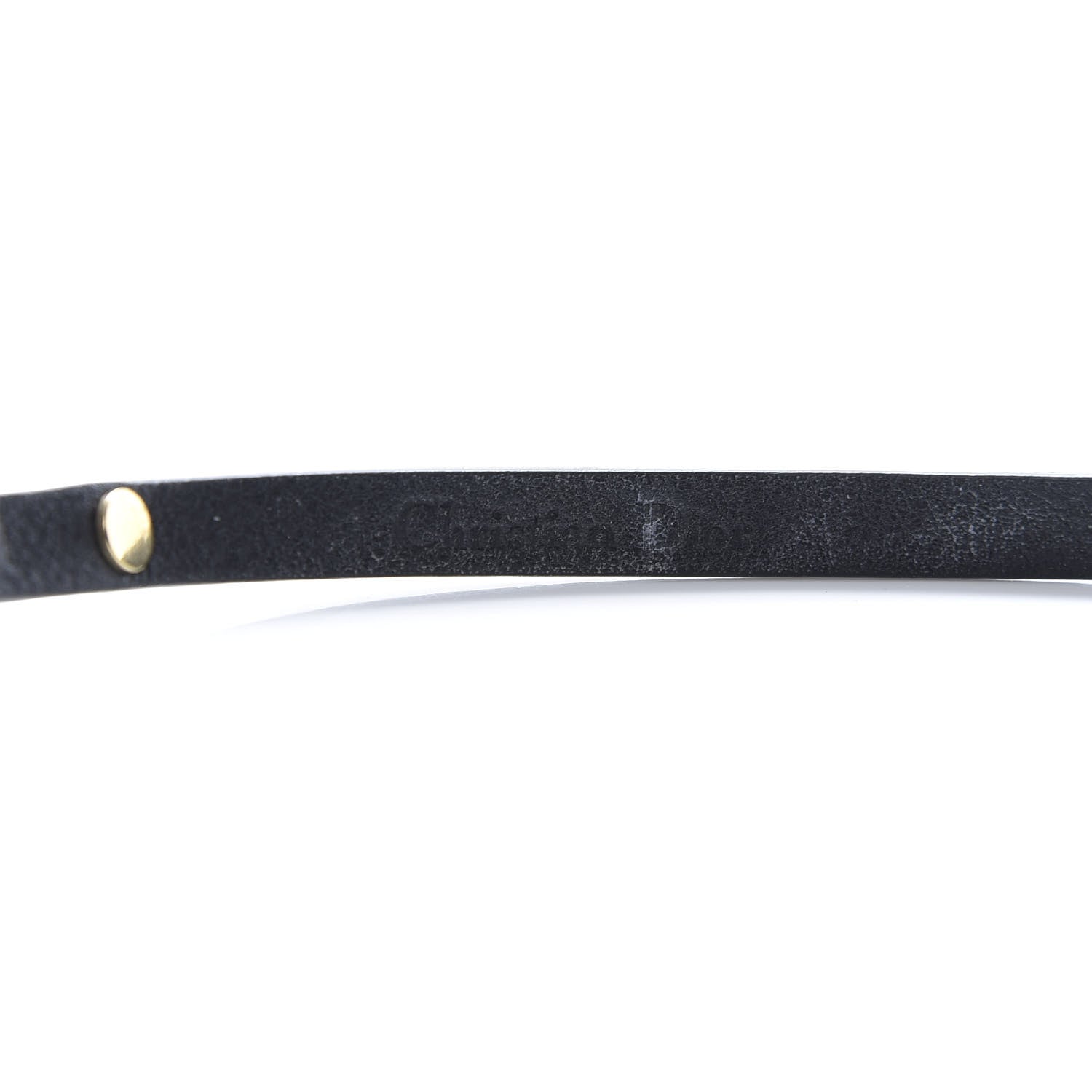 Christian Dior Calfskin Crystal Bee Triple Loop Bracelet Black 6 of 7