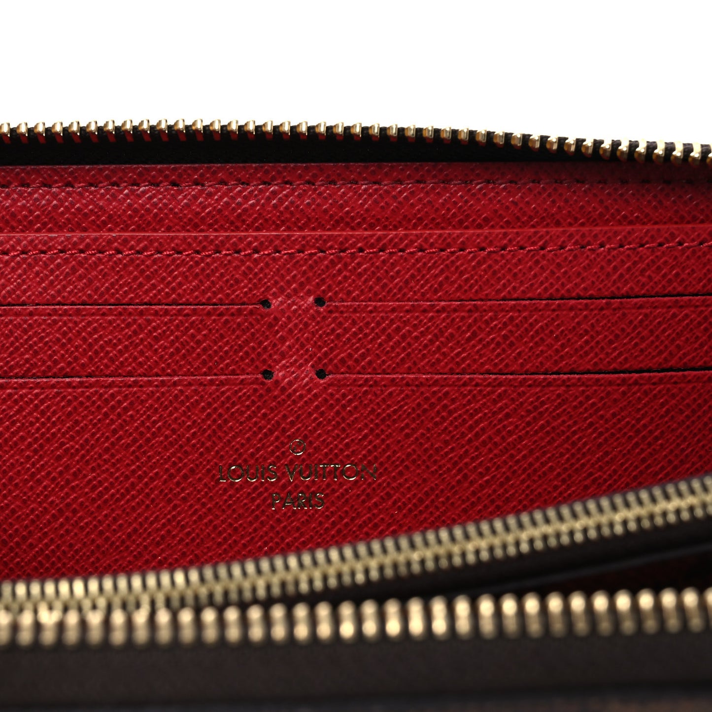 Damier Ebene Clemence Wallet Cherry