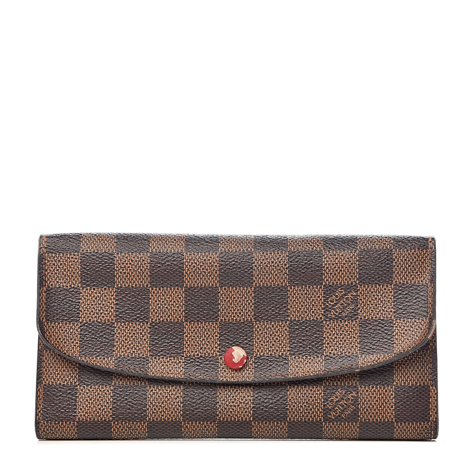 Louis Vuitton Damier Ebene Emilie Wallet Red 1 of 11