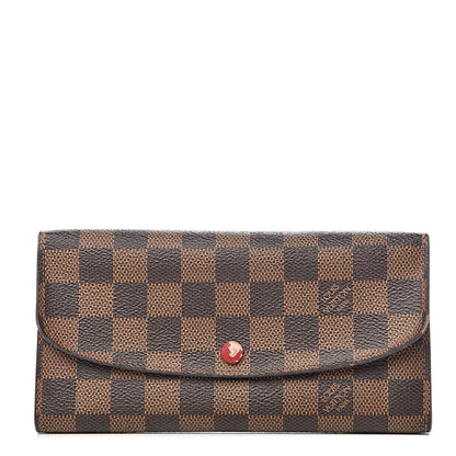 Louis Vuitton Damier Ebene Emilie Wallet Red 1 of 11