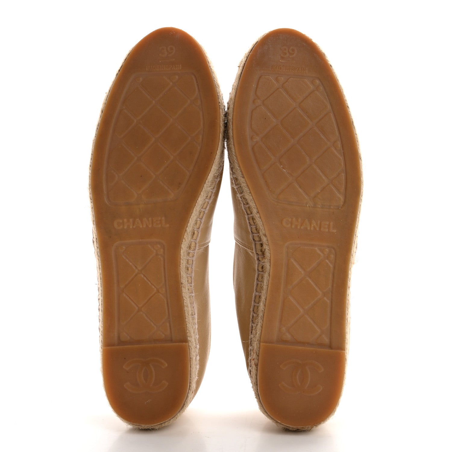 Chanel Lambskin CC Espadrilles 39 Beige Black 5 of 12