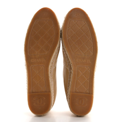 Chanel Lambskin CC Espadrilles 39 Beige Black 5 of 12