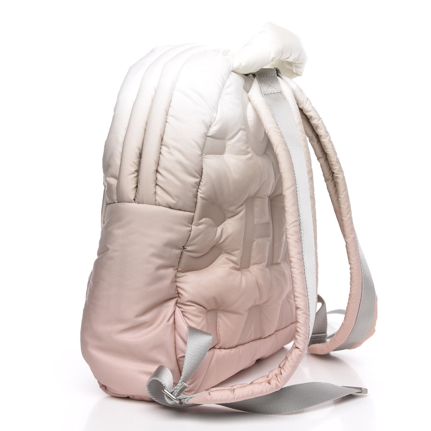 Nylon Embossed Small Doudoune Backpack Pink Grey White