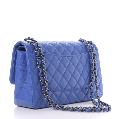 Chanel Caviar Quilted Jumbo Double Flap Blue 3 of 11