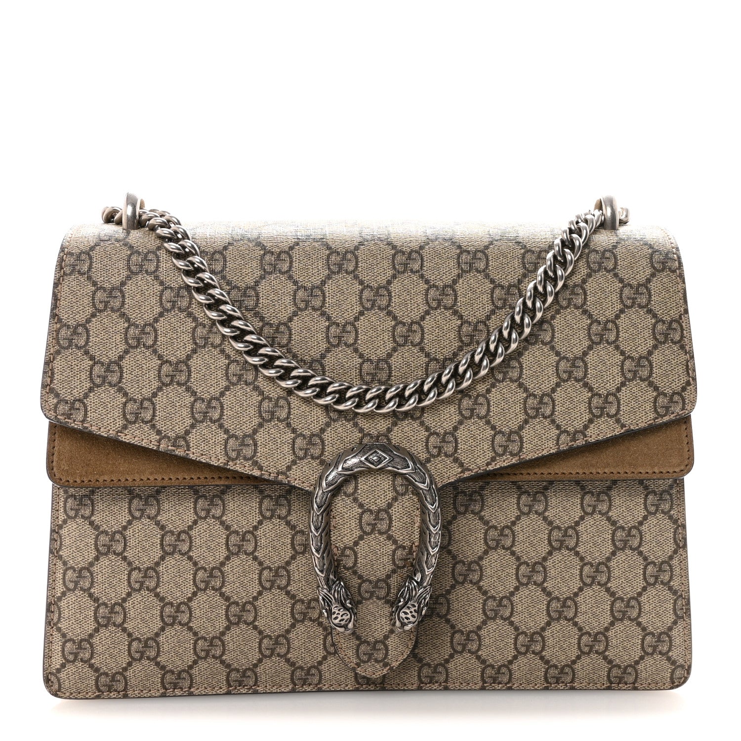 Gucci GG Supreme Monogram Medium Dionysus Shoulder Bag Taupe 1 of 10