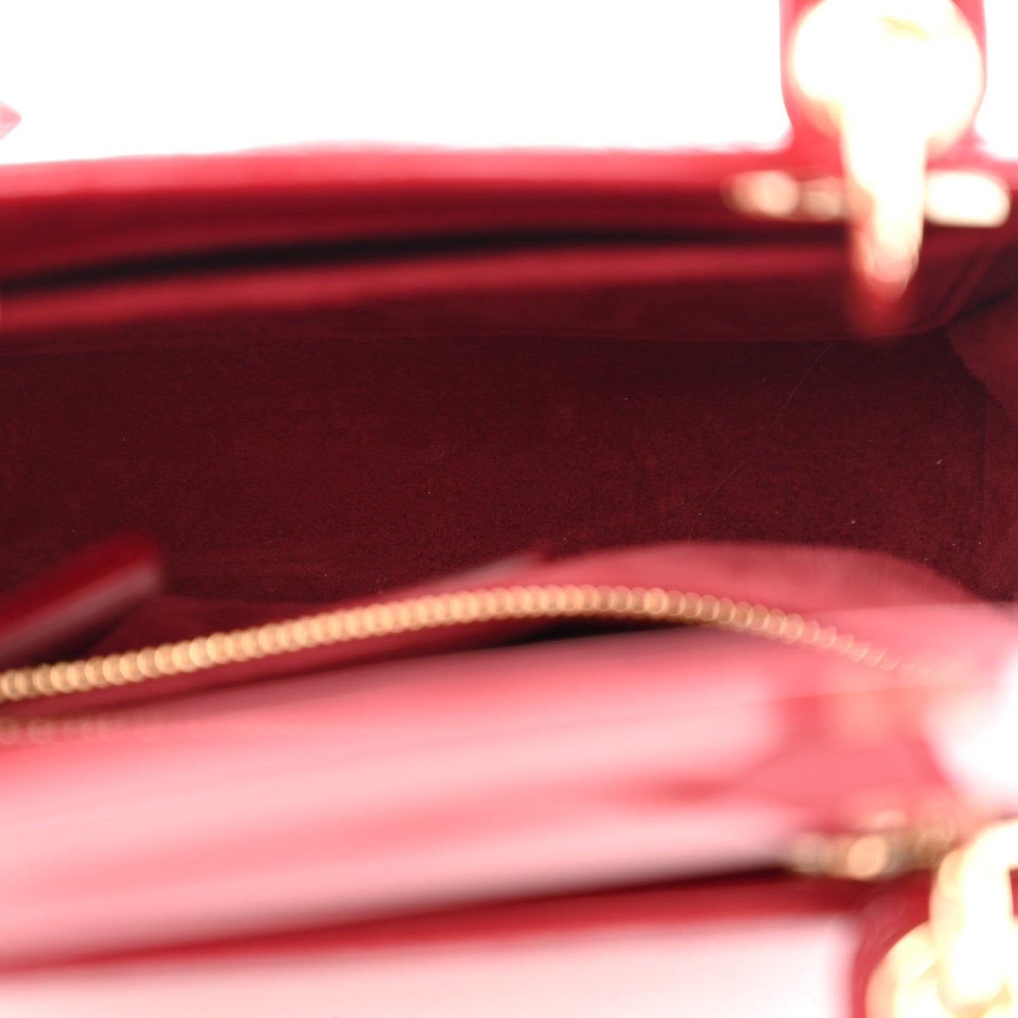 Patent Cannage Small Lady Dior Cherry Red