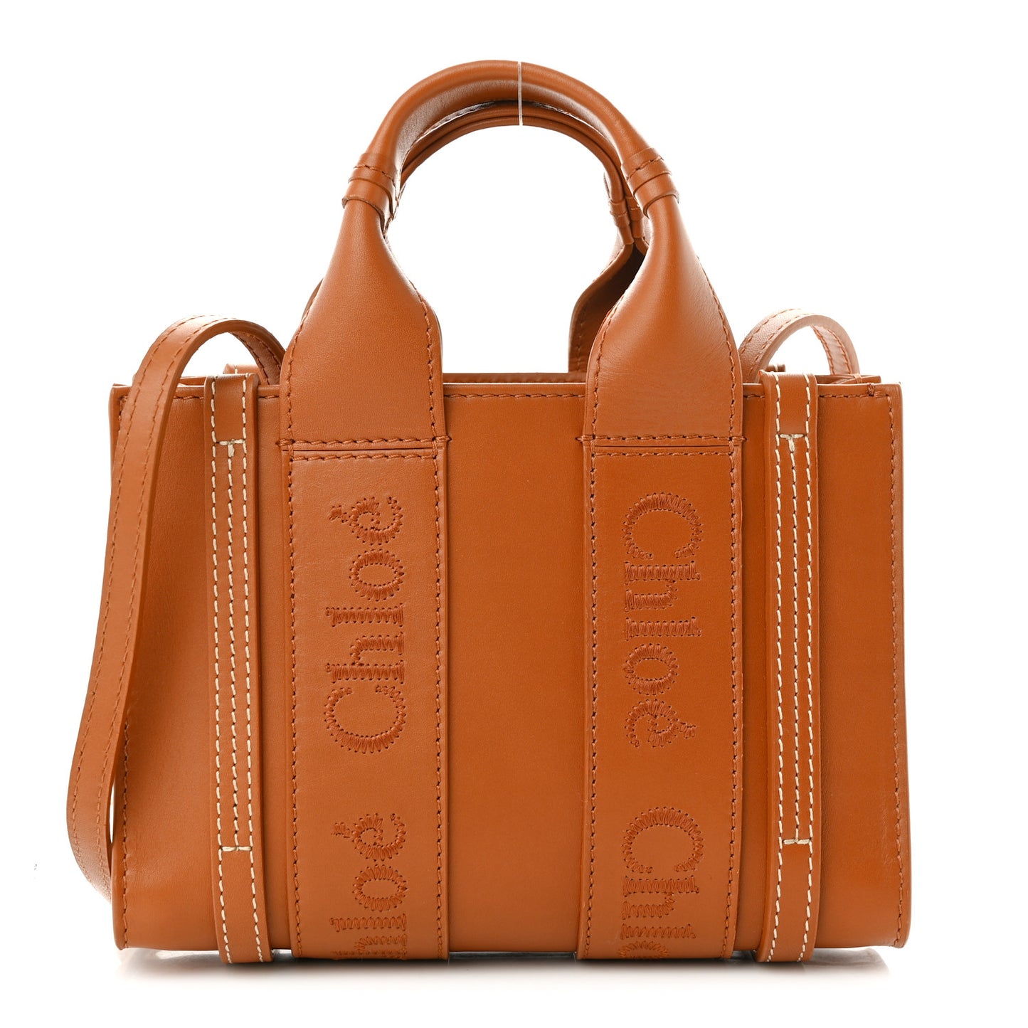 Calfskin Mini Woody Ribbon Tote Caramel