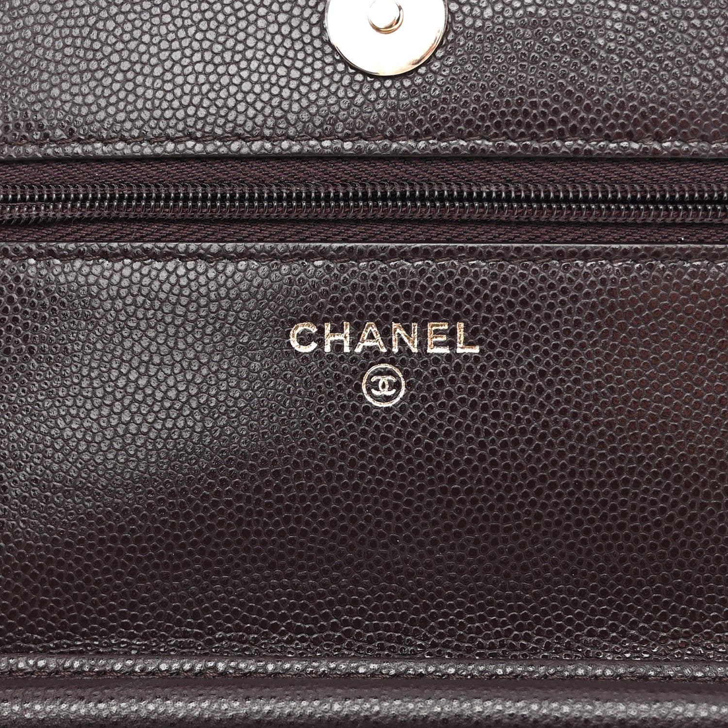 Chanel Caviar Quilted Wallet on Chain WOC Dark Brown 6 of 11