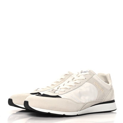 Chanel Nylon Suede Kidskin Calfskin Logo Sneaker 45 White Black 4 of 8