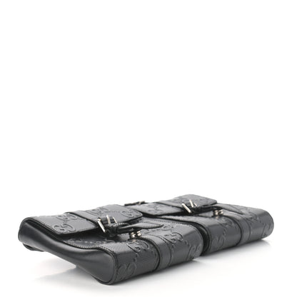 Gucci Calfskin GG Tennis Embossed 2 Detachable Pouch Belt Bag Black 4 of 11