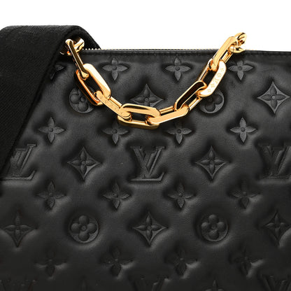 Louis Vuitton Lambskin Embossed Monogram Coussin PM Black 9 of 12