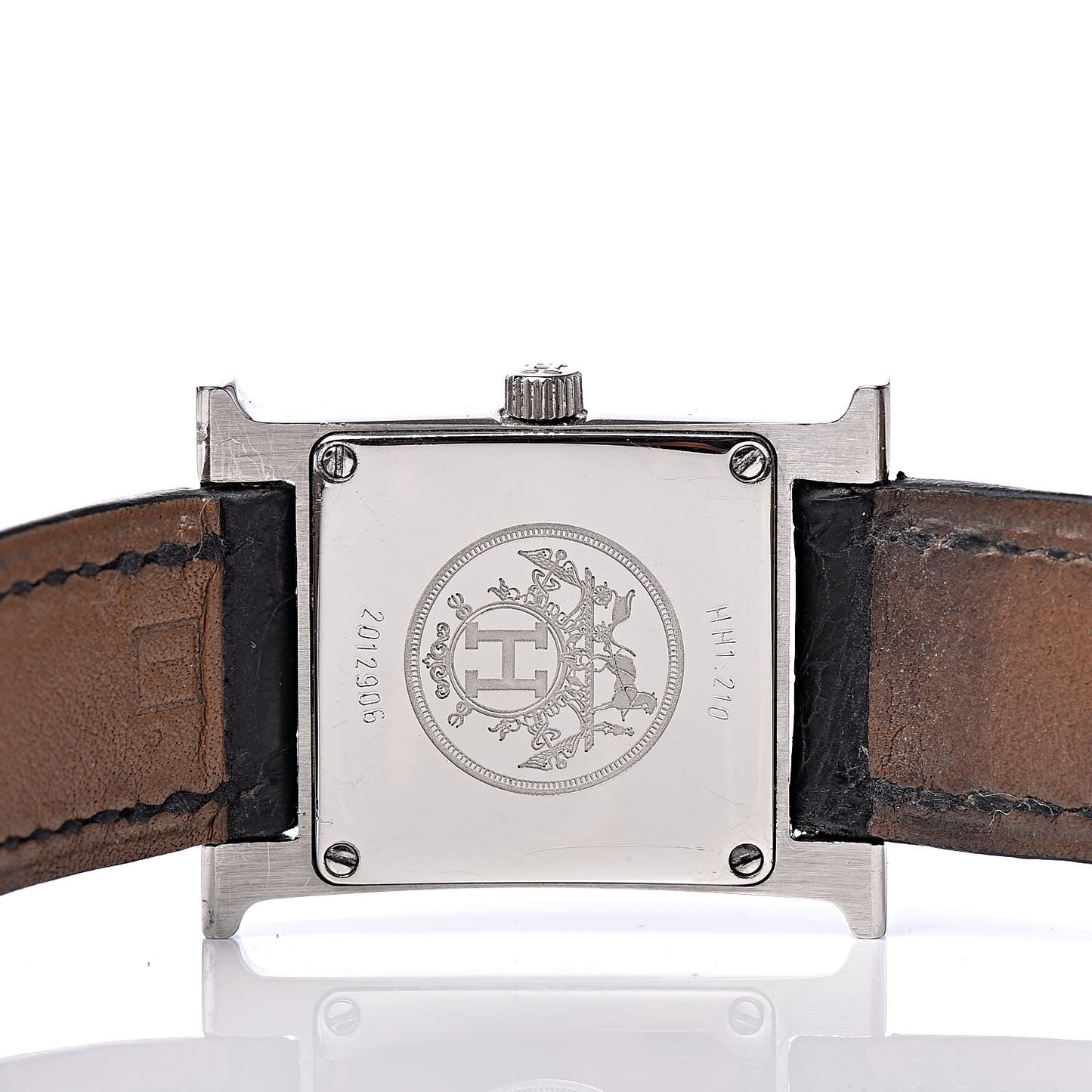 Stainless Steel Alligator 21mm Heure H Hour Quartz Watch Noir