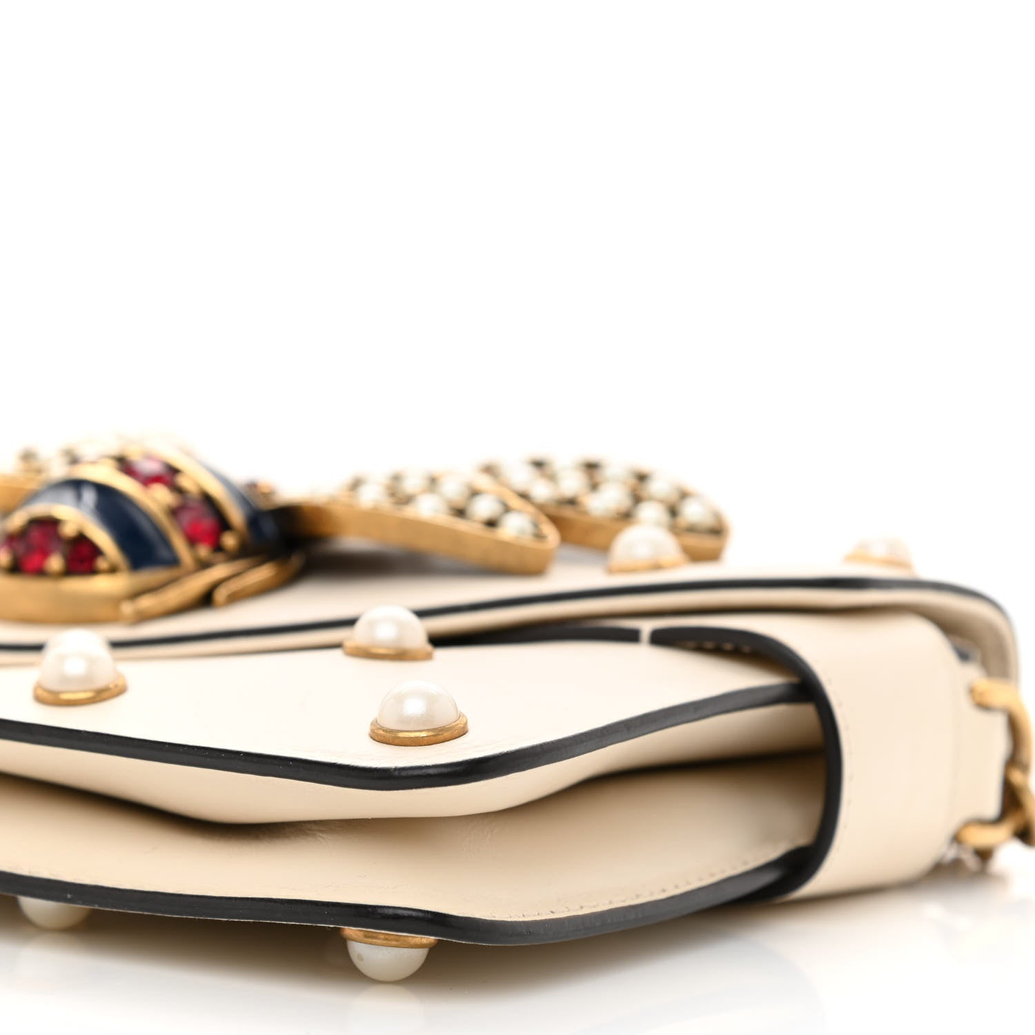 Gucci Nappa Pearl Studded Mini Queen Margaret Broadway Shoulder Bag Mystic White 8 of 8
