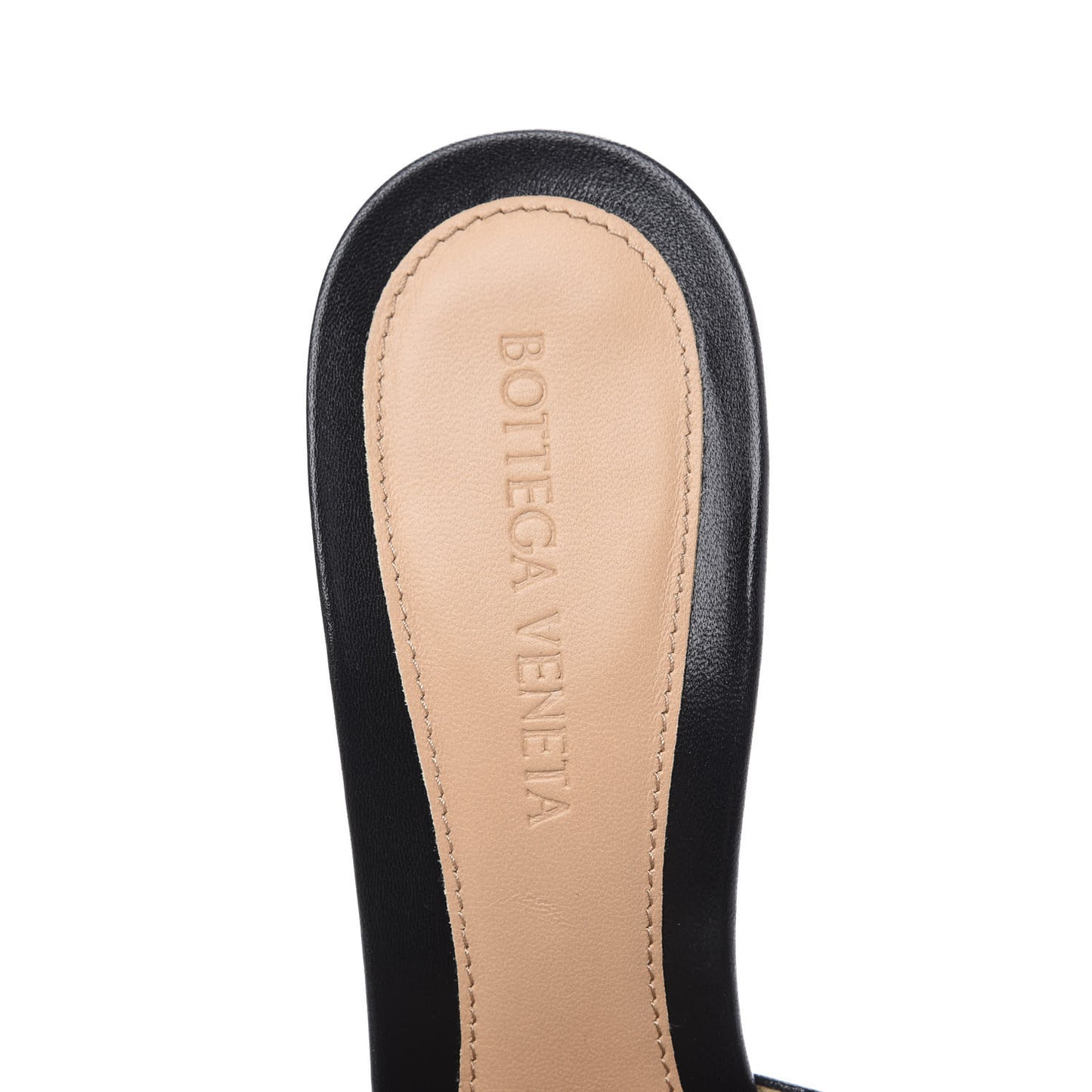 Lambskin Stretch Mule Sandals 38 Black