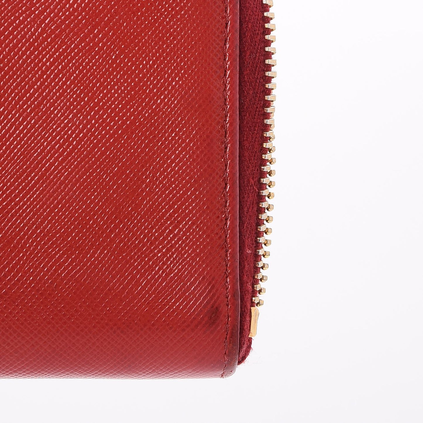 Saffiano Fiocco Bow Zip Around Wallet Fuoco