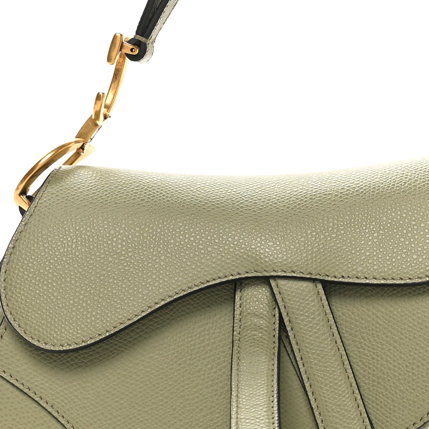 Christian Dior Grained Calfskin Mini Saddle Bag Sage Green 6 of 8