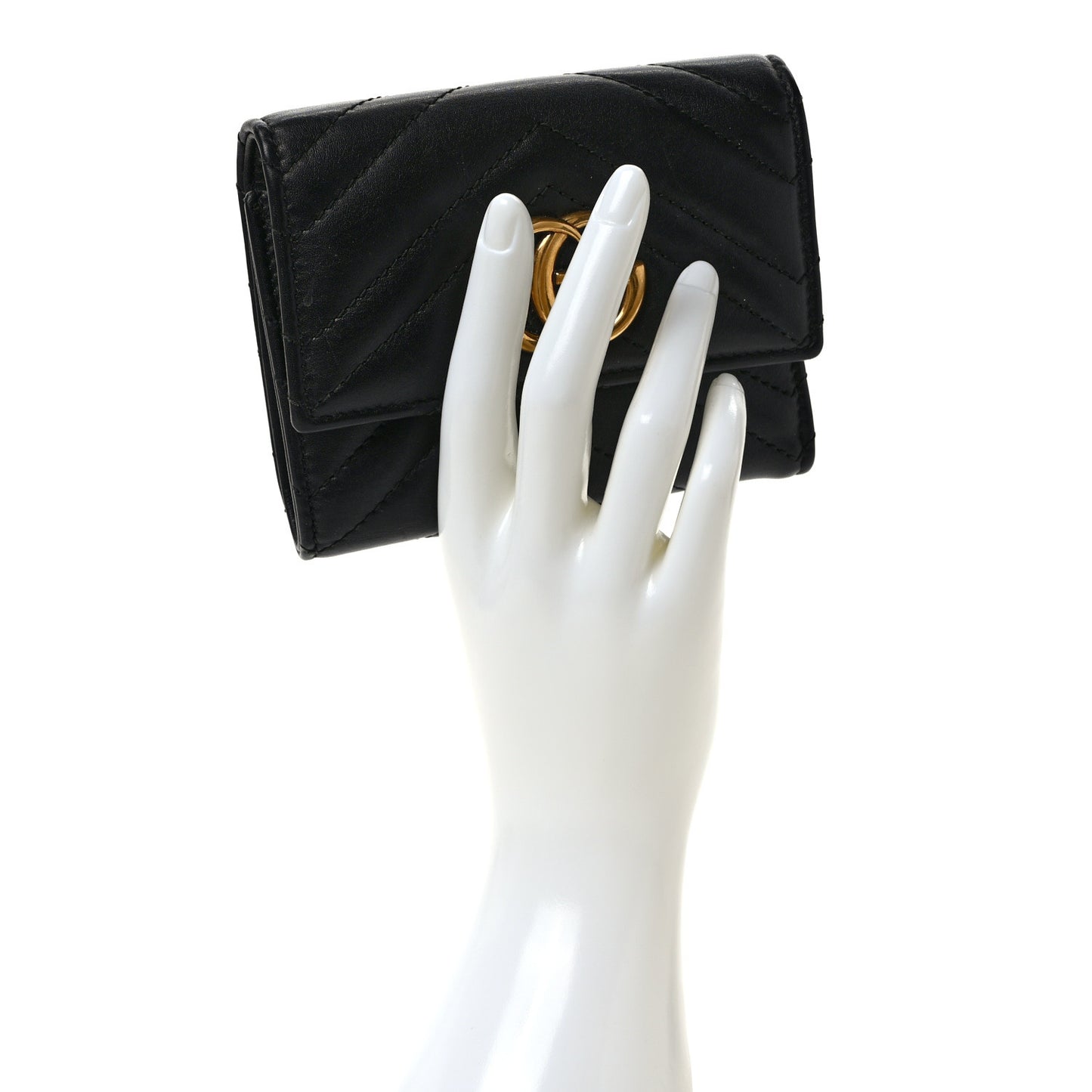 Calfskin Matelasse GG Marmont Wallet Black