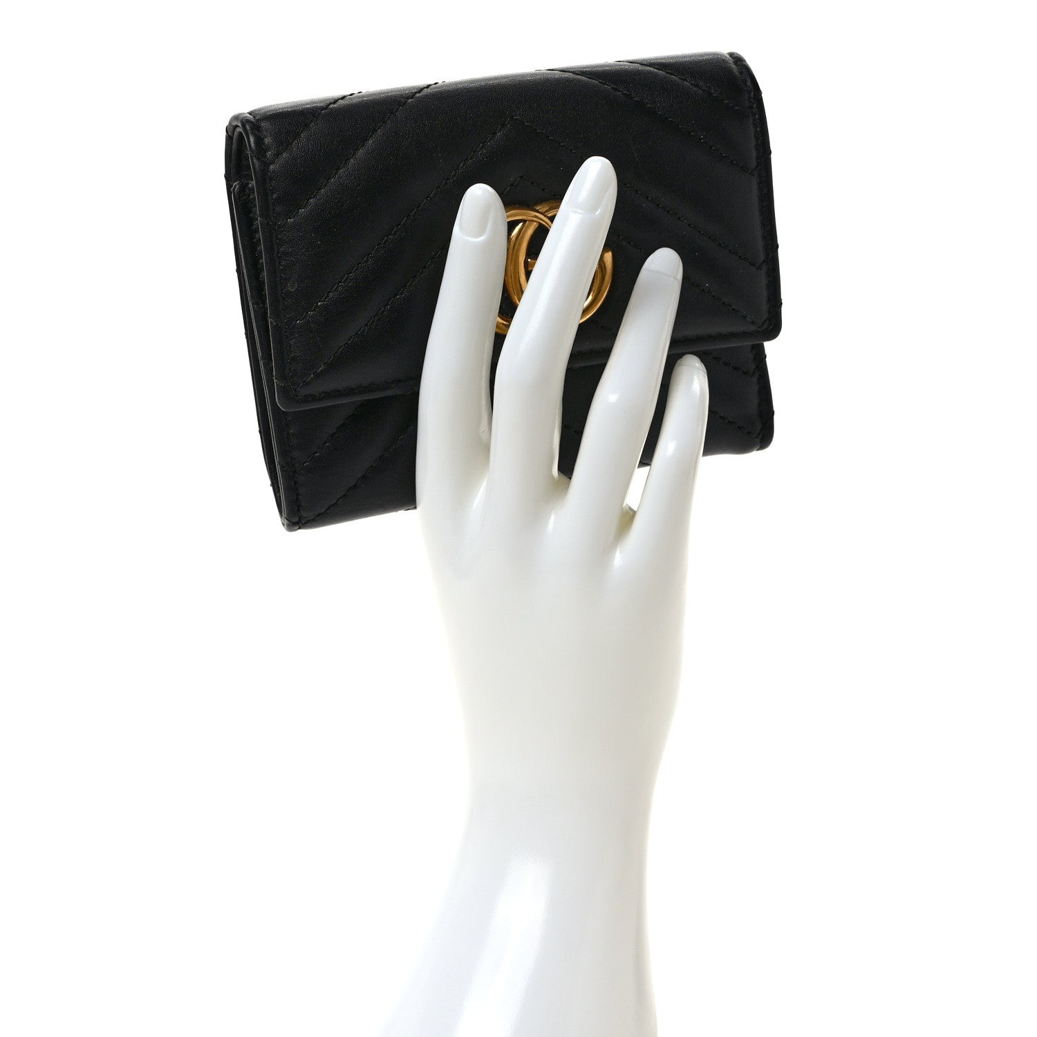 Gucci Calfskin Matelasse GG Marmont Wallet Black 2 of 8