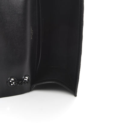 Saint Laurent Grain De Poudre Textured Mixed Matelasse Triquilt Medium Monogram Satchel Black 5 of 10