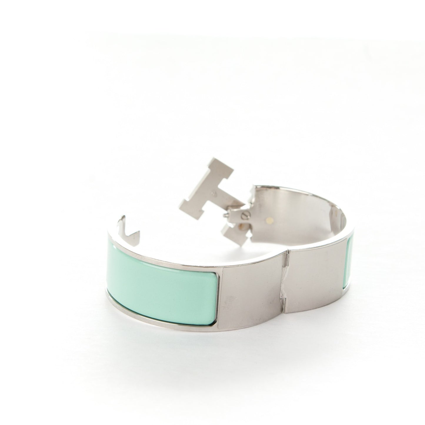 Enamel Wide Clic Clac H Bracelet PM Lagon