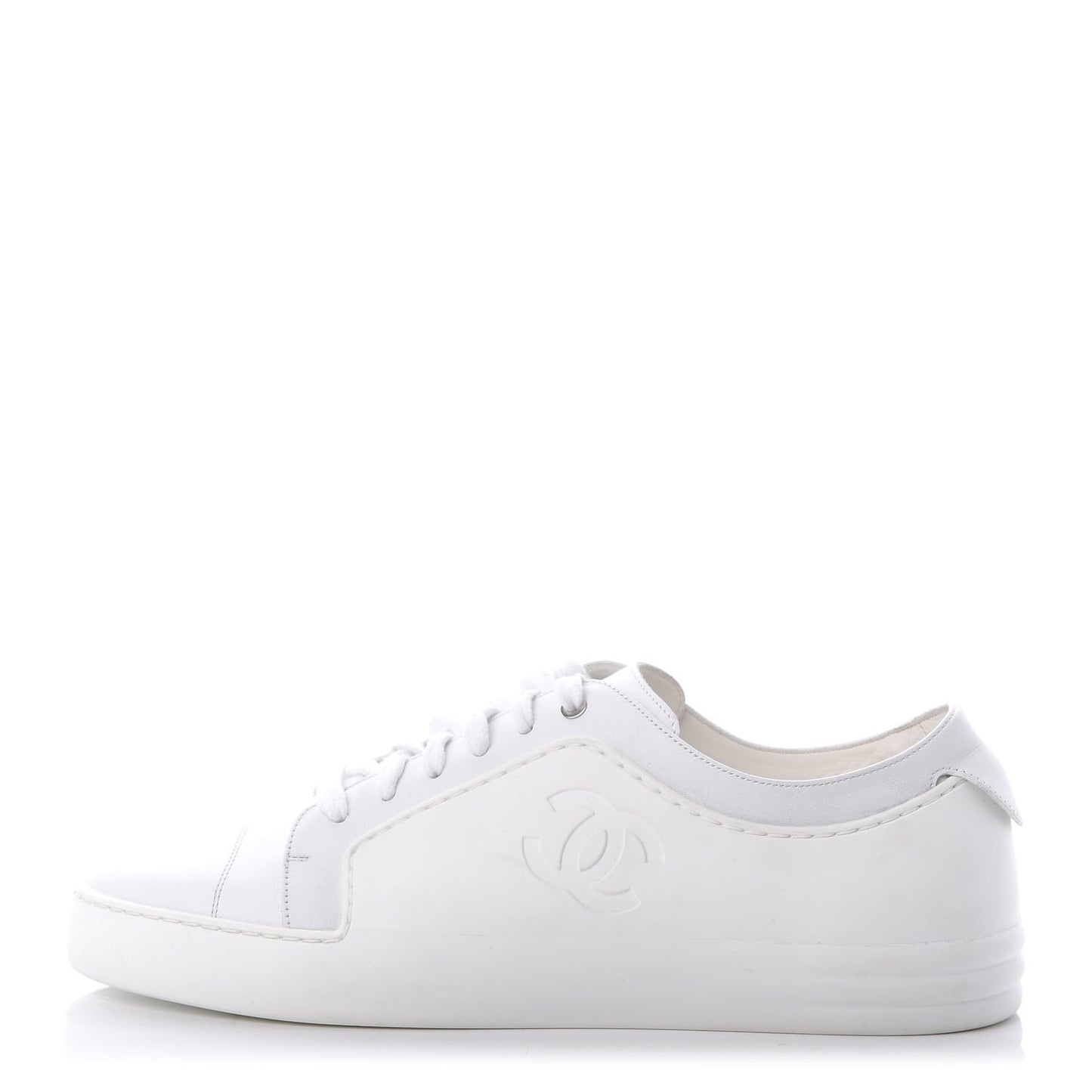 Calfskin Gum Womens CC Sneakers 41 White