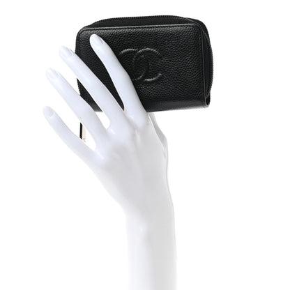 Chanel Caviar Timeless CC Zip Around Coin Purse Black 2 of 9