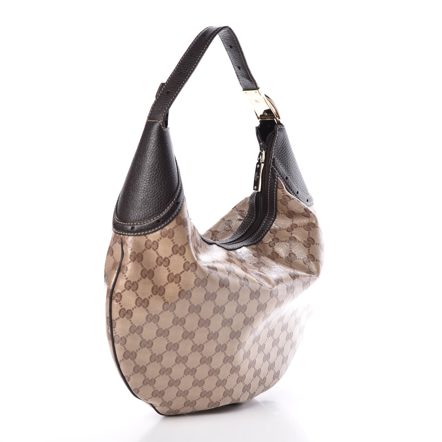 Gucci Crystal Monogram Hobo Brown 3 of 7