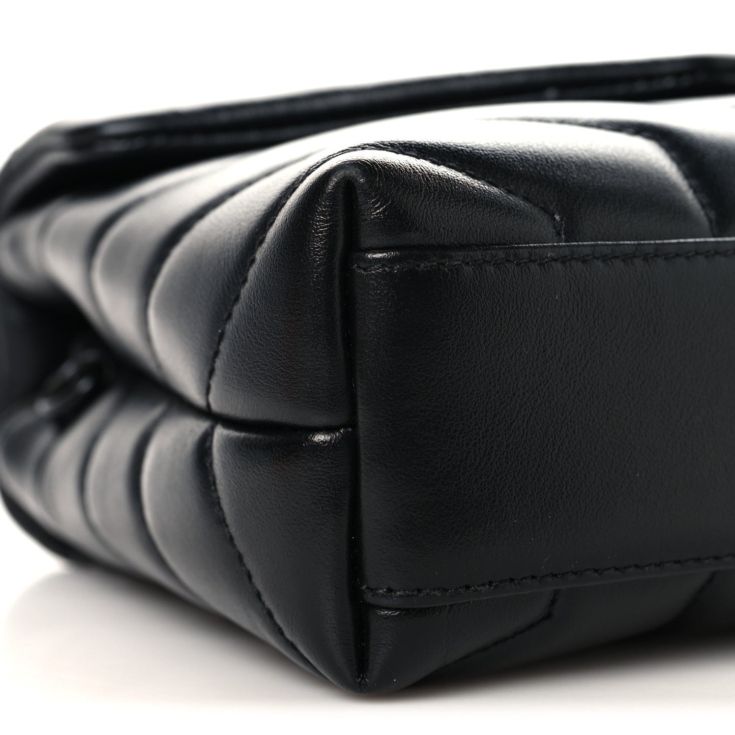 Calfskin Y Quilted Monogram Monochrome Toy Loulou Crossbody Bag Black