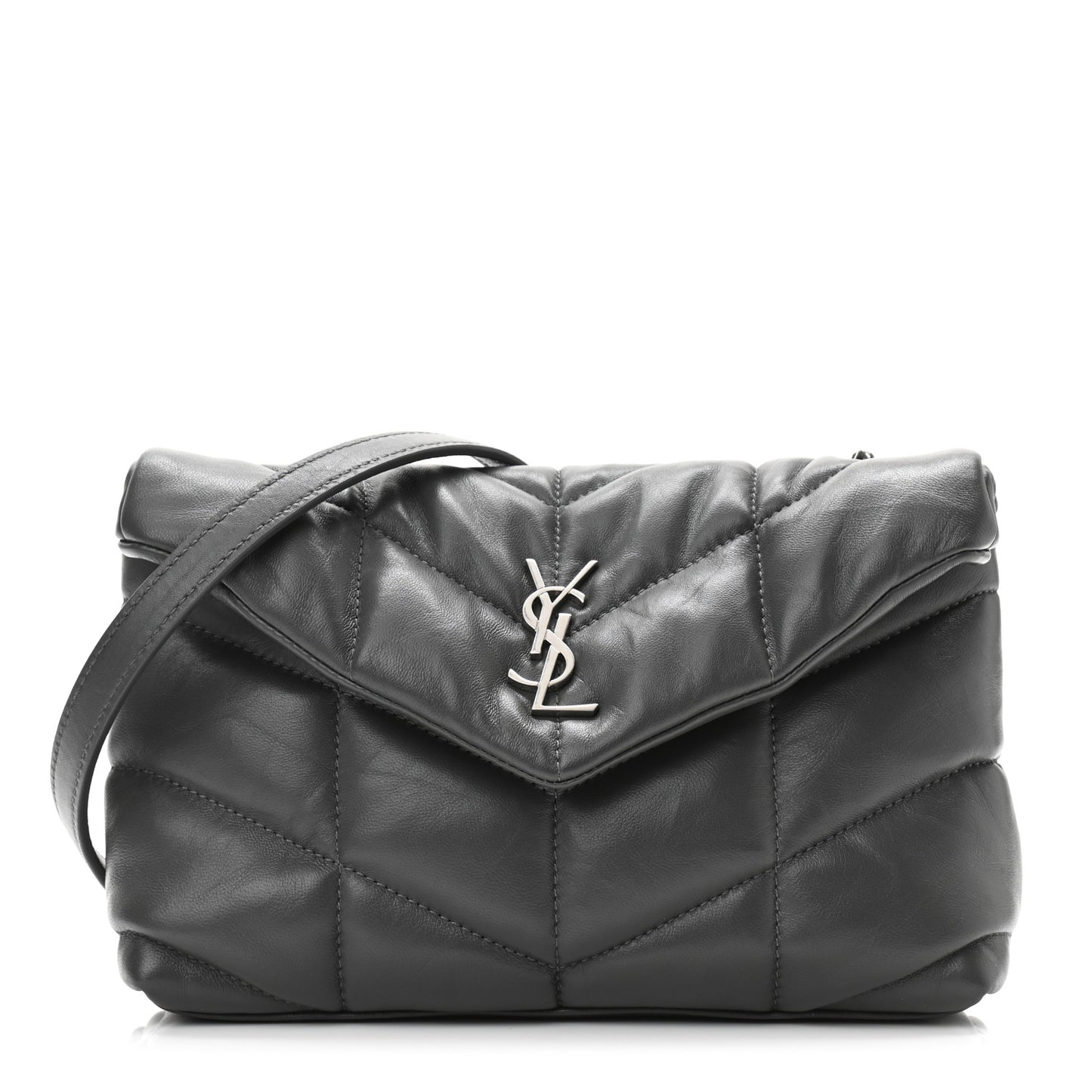 Lambskin Quilted Toy Loulou Puffer Monogram Chain Satchel Storm
