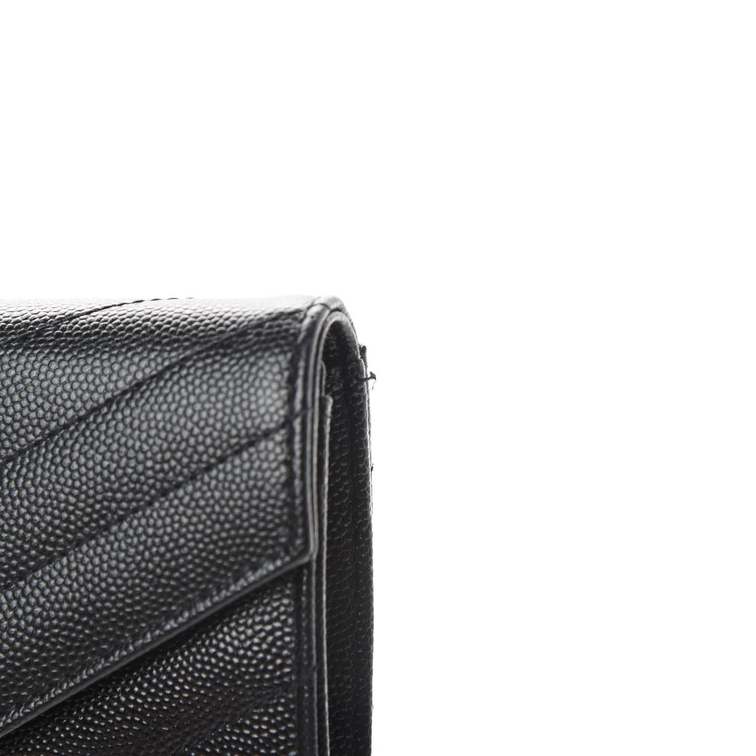 Saint Laurent Grain De Poudre Matelasse Chevron Small Monogram Envelope Wallet Black 8 of 8
